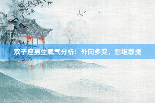 双子座男生脾气分析：外向多变，想维敏捷