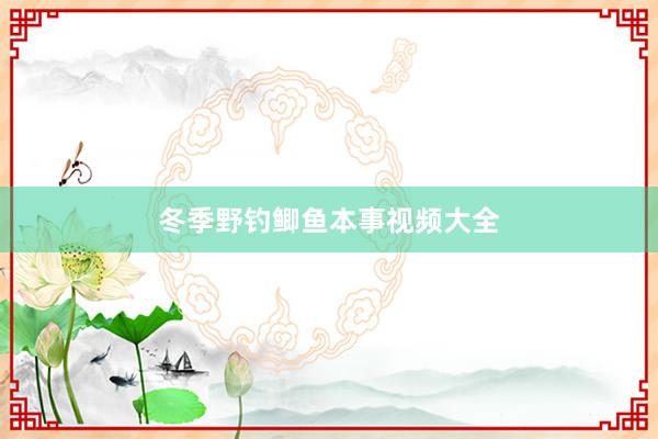 冬季野钓鲫鱼本事视频大全